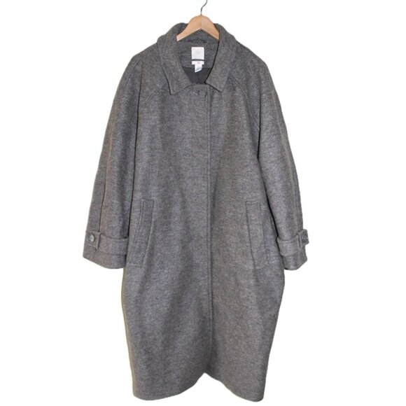 H&M Premium - Oversized Italian Wool Coat in Taupe (XL) - Picture 1 of 11